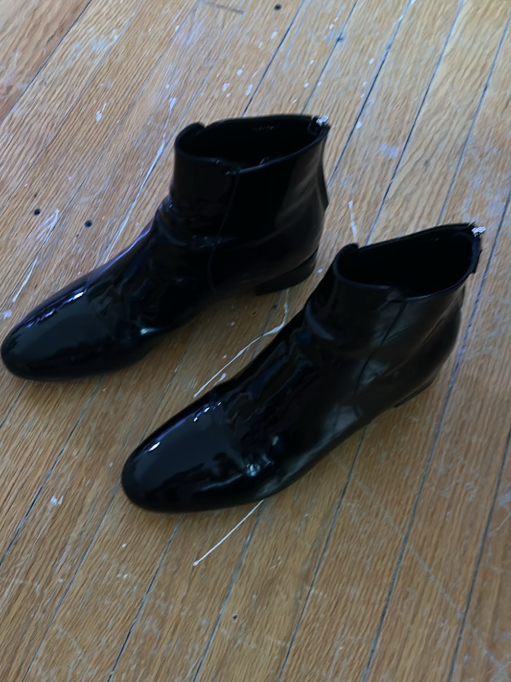 Women’s Black Patent Leather Ankle Boots